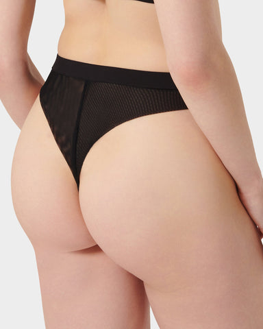 Orla High-Waist-String schwarz