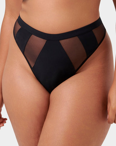 Orla High-Waist String in Schwarz